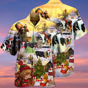 Cow Christmas Love Animals Love Hawaiian Shirt