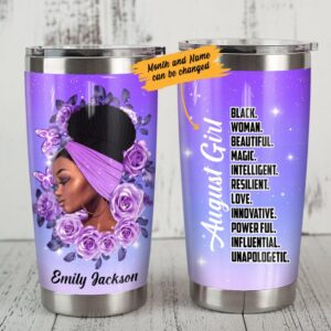 Personalized Bwa Purple Rose Steel Tumbler